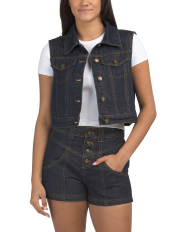 ENDLESS ROSE Kəsilmiş Denim Jilet