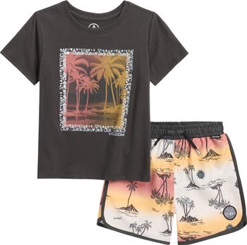 Volcom Qrafik Köynək və Üzgüçülük Şortu Dəsti