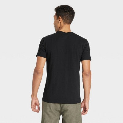 Goodfellow & Co Kişi Böyük Ölçülü Gündəlik Qısa Tərəvəzli Köynək Zeytun/Tünd Mavi Çizqili 4XL