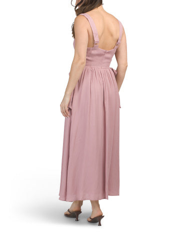 IDEM DITTO Dərin V Yaxa DüyməliFit and Flare Maksi Geyim