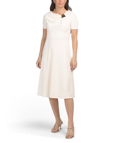 LONDON TIMES Midi Fit And Flare Geyimi Hardware Boyunluq
