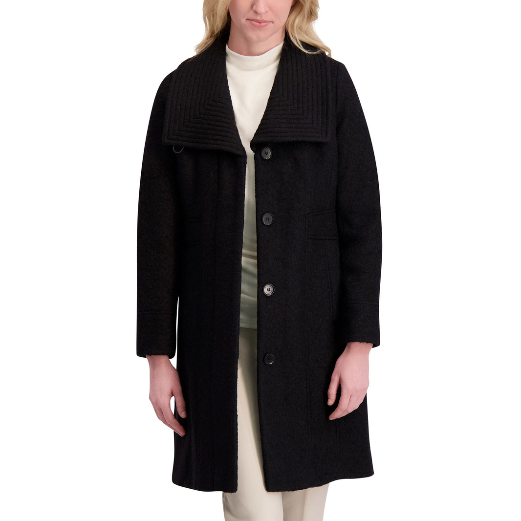 Kenneth Cole Qadın Yün Qarışımlı Palto, Qara, X-Small