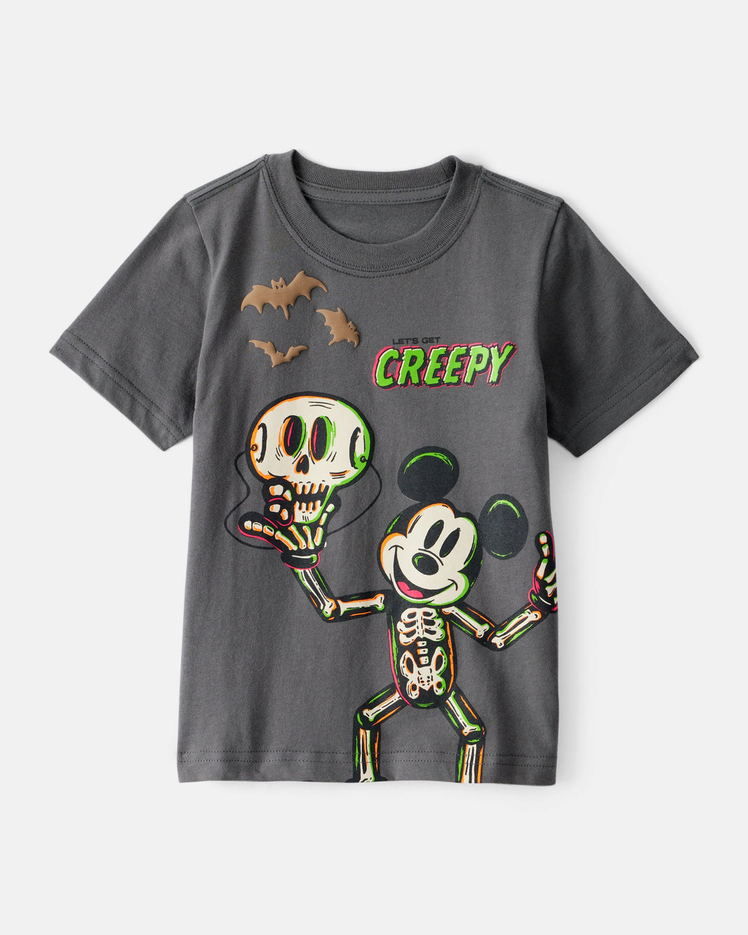 Carter's Uşaq Oğlan Disney© Mickey Mouse Hallowin Qısa Tərəfli Qraifik Köynək - Boz