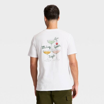 Goodfellow & Co Kişi Qısa T袖li Ruhları Parlaq Qrafik Köynəyi Ağ XL