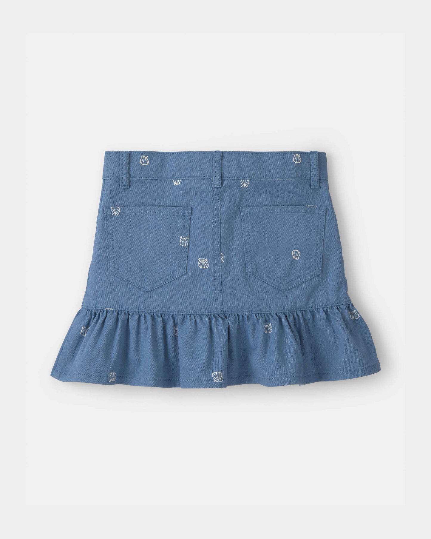 OshKosh B'gosh Qız Uşaq Dəniz Kabuğu Twill Fırfır Etek - Orta Yuyulmuş