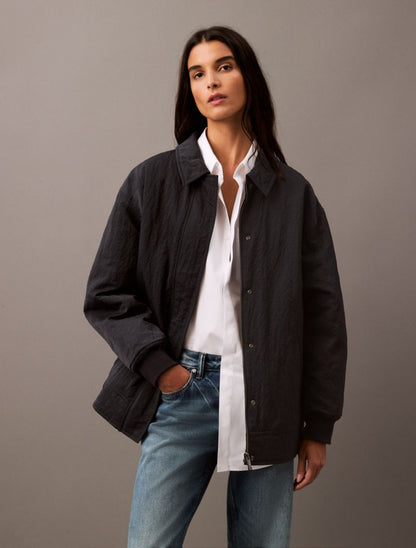 Calvin Klein Əzilmiş Nylon Bomber Gödəkçə