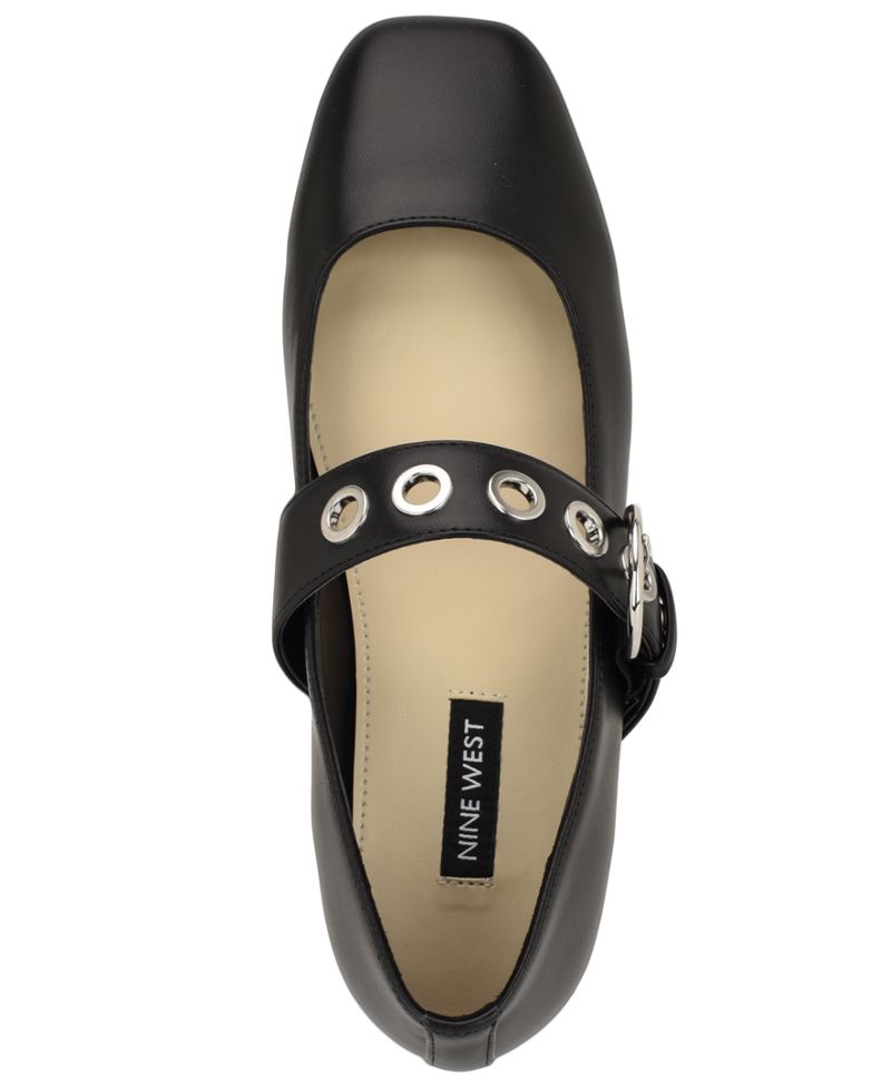 Nine West Qadın Kebba Mary Jane Kvadrat Burun Düz Ayaqqabı
