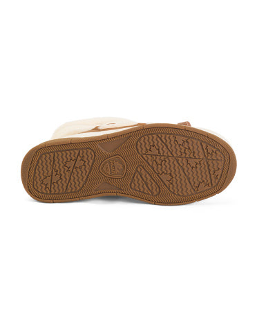 PAJAR Shearling And Leather Janie Su Keçirməz Izolyasiyalı Platform Çəkmə