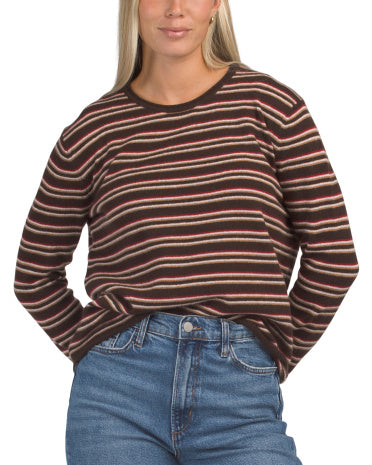Kəşmir Uzun Əsas Qollu Kruə Boyunlu Sweater