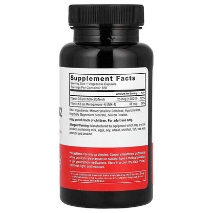 Force Factor D3 K2 Vitamini 120 Bitki Kapsulu