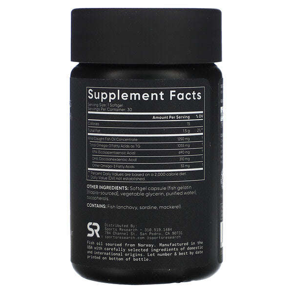 Sports Research Omega 3 Baliq Yağı Üçlü Güc 30 Yumuşaq Kapsul YoxYox