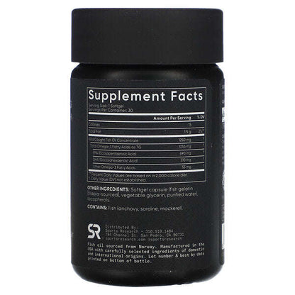 Sports Research Omega 3 Baliq Yağı Üçlü Güc 30 Yumuşaq Kapsul YoxYox