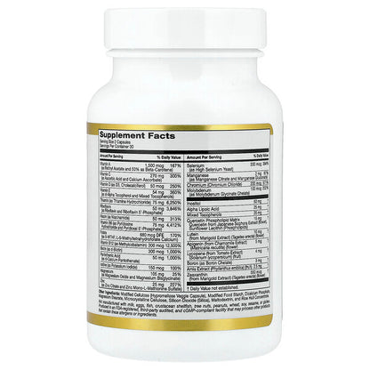California Gold Nutrition Çoxvitamin Və Mineral Metil B12 Vitamin C L Metilfolat Və Kversetin Günədə İki Dəfə 60 Vegan Kapsul