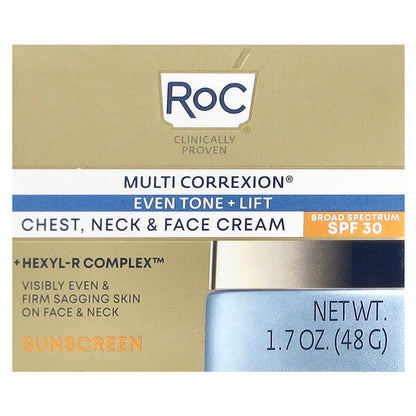 RoC Multi Correxion Even Tone Lift Üz Boynu Döş Kremi SPF 30 48g