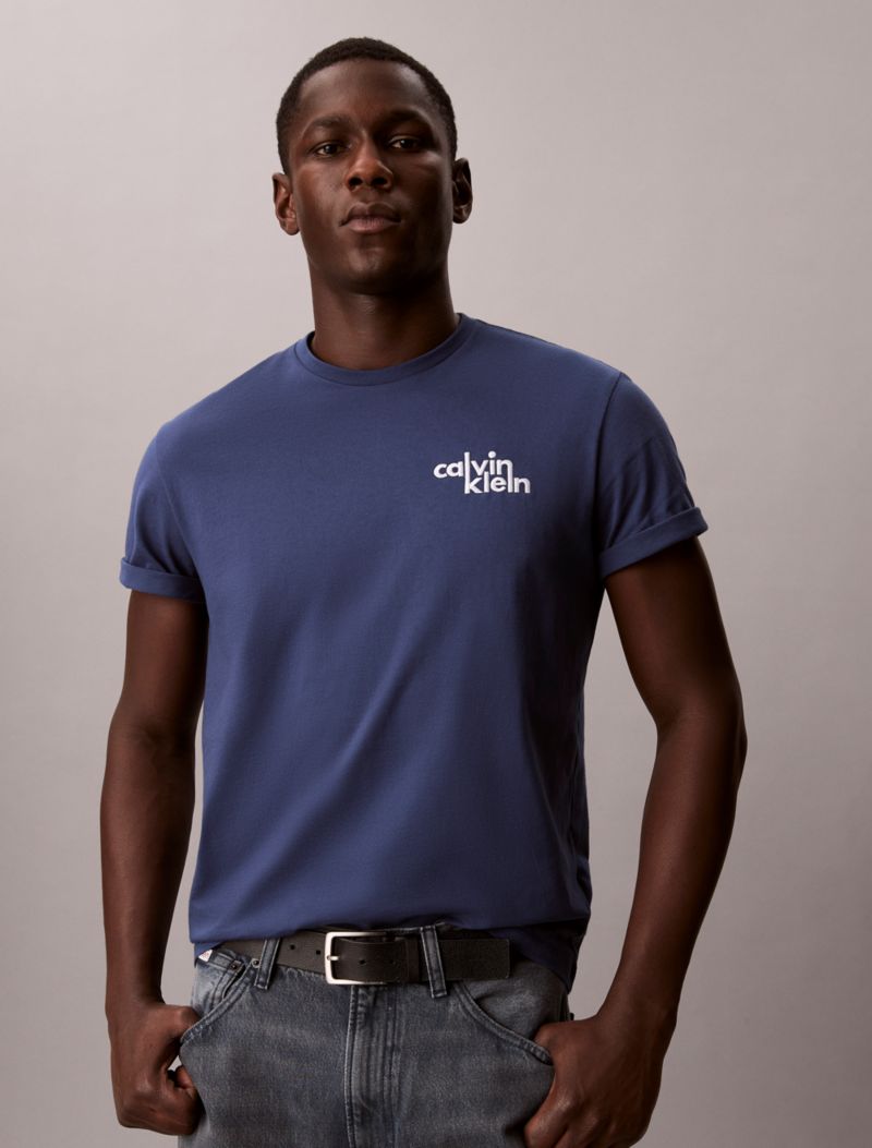 Calvin Klein Embroidered Logo Graphic Klassik T-Shirt