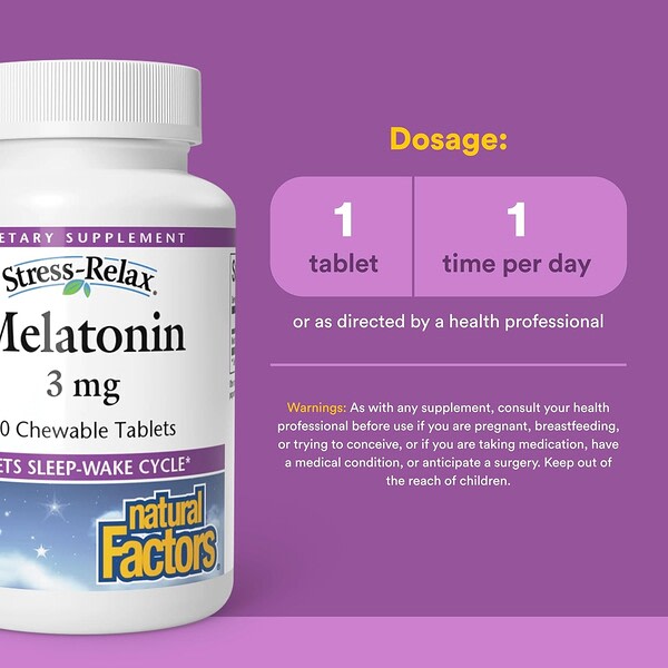 Natural Factors Stress Relax Melatonin 3 Mg 90 Çiğnənən Tablet