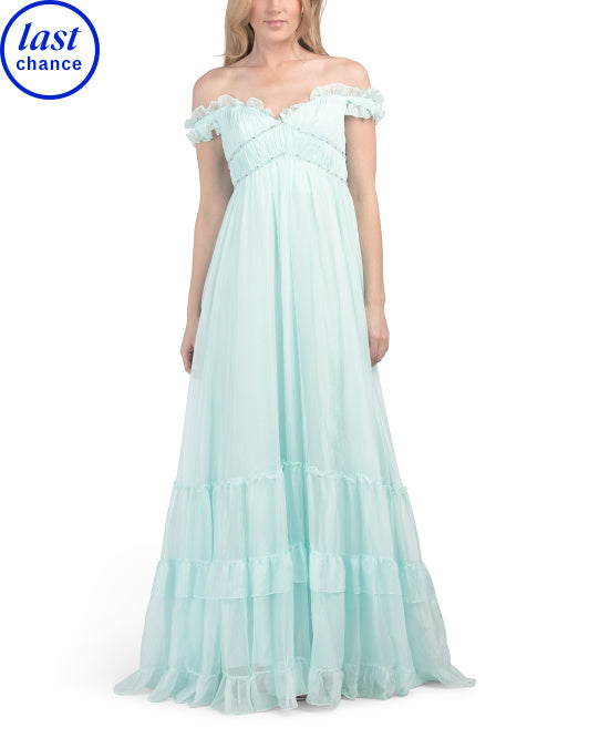 MAC DUGGAL Omuz Açıq Fırfırlı Geyim