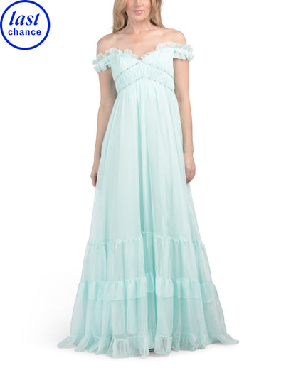 MAC DUGGAL Omuz Açıq Fırfırlı Geyim