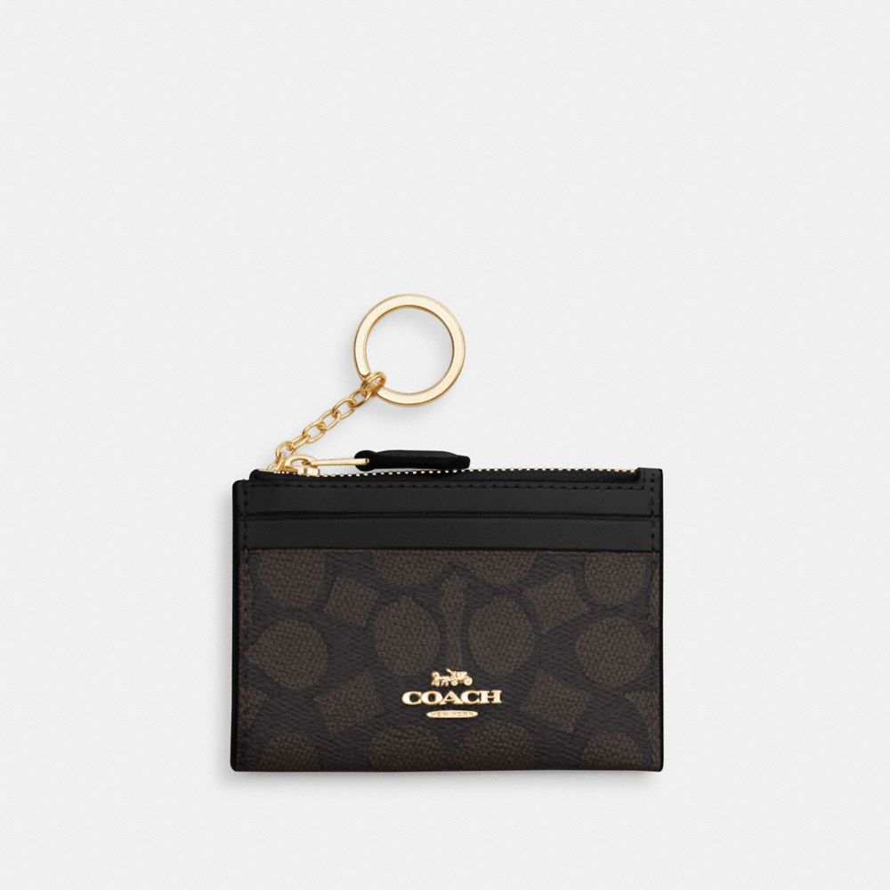 Coach Mini Skinny Kimlik Kartı Cüzdanı Signature Canvas
