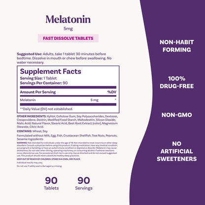Natrol Melatonin Fast Dissolve Çiyələk 5 Mg 90 Tablet