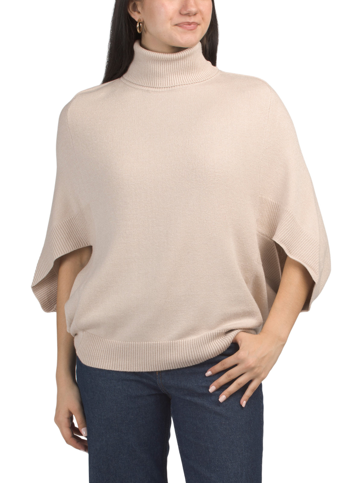 CYRUS Turtleneck Cape Sleeve Sweater