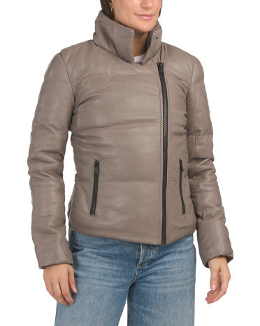 BOD &amp; CHRISTENSEN Leather Vicky Puffer Jacket