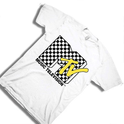Kişi MTV Şatotex Naxış Köynəyi - 1980-90-cı illər Retro MTV Musiqi Televiziyası T-Shirt