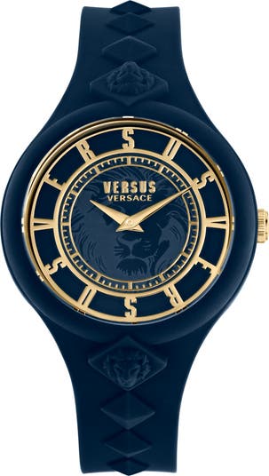 VERSUS Versace Versace Silikonda Kəmərli Saat, 39mm və Fermuar Çantası