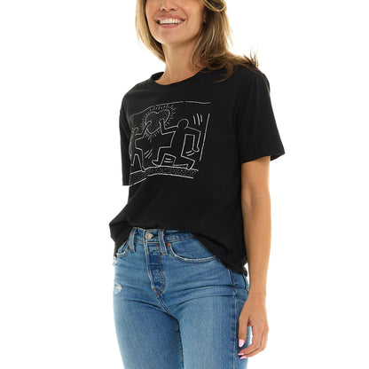 Keith Haring Qadın Qrafik Köynəyi, Fil Dişi, Orta