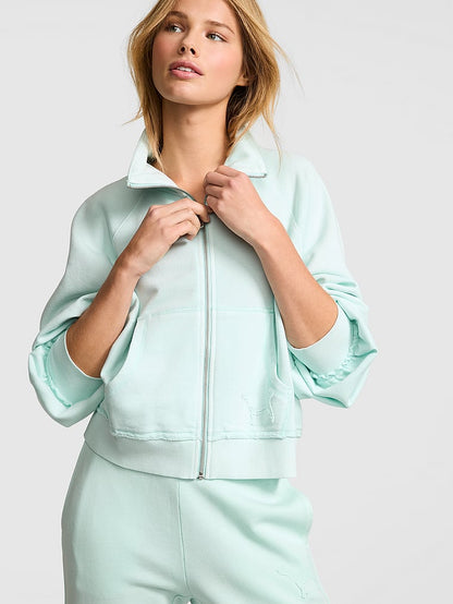 PINK Campus Terry™ Mock-Neck Full-Zip Sweatshirt