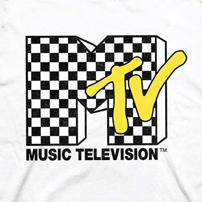Kişi MTV Şatotex Naxış Köynəyi - 1980-90-cı illər Retro MTV Musiqi Televiziyası T-Shirt