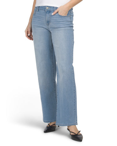 D. JEANS Orta Bel Genişayaqlı Cins Şalvar