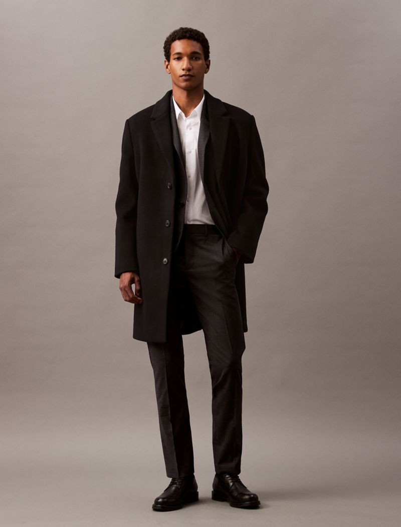 Calvin Klein Yun Qarışığı Tək Cərgəli Blazer