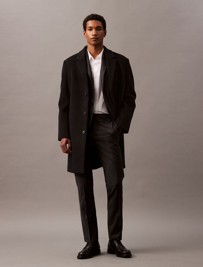 Calvin Klein Yun Qarışığı Tək Cərgəli Blazer