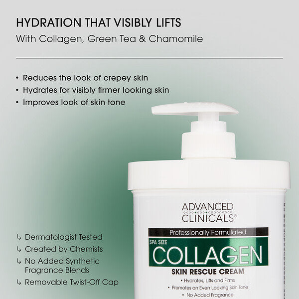 Advanced Clinicals Collagen Dəri Qurtarma Kremi 16 Oz 454 G