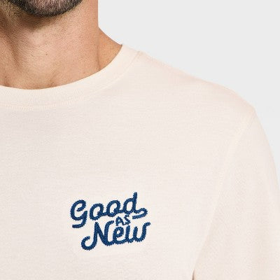 Goodfellow & Co Kişi Qısa T袖li Every Wear Plus Crewneck T-Shirt Krem XXL