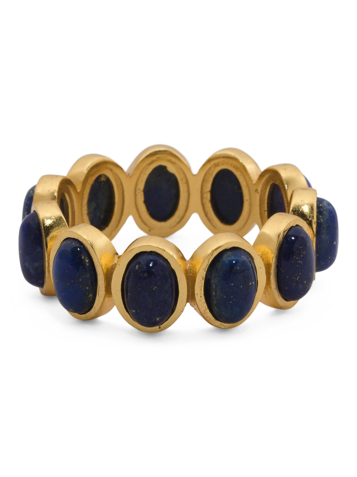 SHAANTI JEWELS Hindistanda İstehsal Edilmiş 18kt Qızılı Örtülü Lapislazuli Oval Üzük