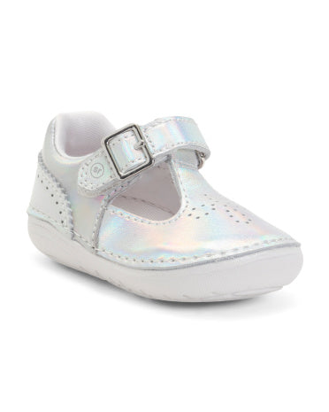 STRIDE RITE Leather Softmotion Lucianne T-strap Mary Jane Düz Ayaqqabı (Körpə Uşaq)