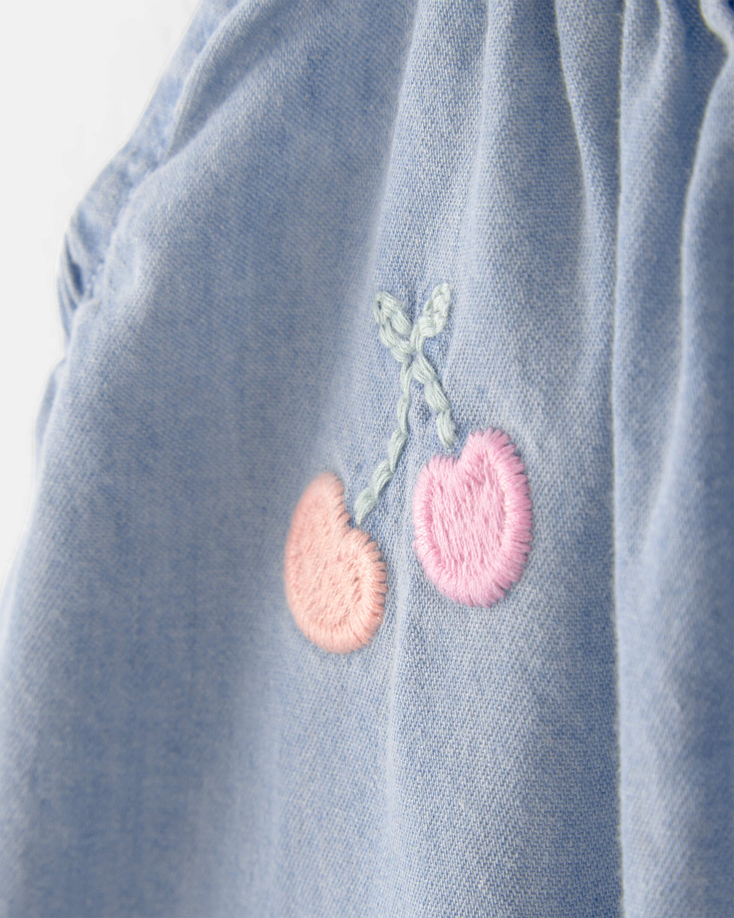 Carter's Uşaq Qız Nakışlı Chambray Kolsuz Tulumü - Mavi