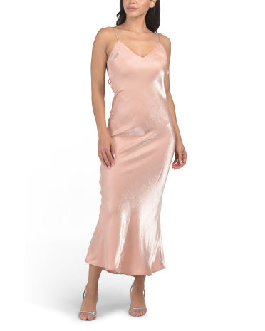 EDIT BY NINE Foil Slip Open Back Geyim