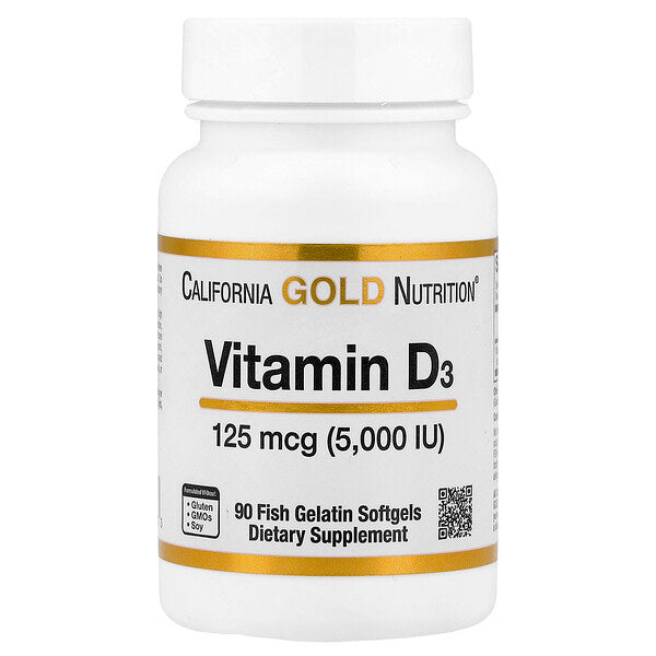 California Gold Nutrition D3 Vitamini 125 Mcg 5000 IU 90 Balıq Jelatin Kapsulu