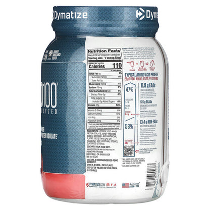 Dymatize Iso100 Hidrolizə Edilmiş Whey Protein İzolat Çiyələk 610g