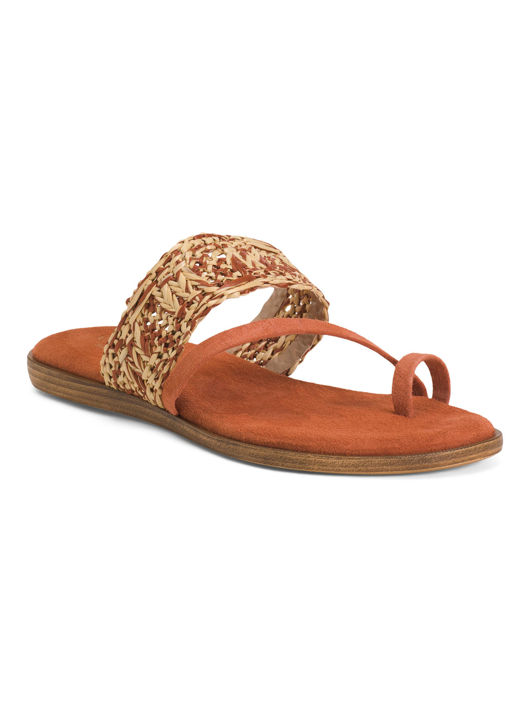 VERDE ROSMARINO İtalyada Hazırlanmış Süet və Raffia Detalı Çox Zolaqşlı Sandal