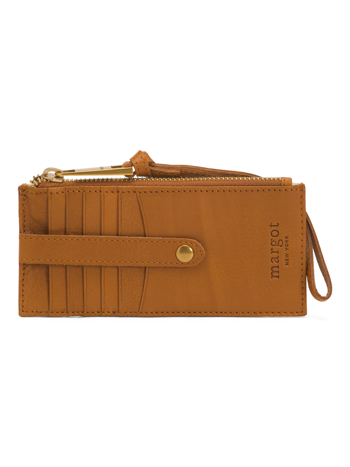 MARGOT Leather Faye Slim Card Case With Wristlet Strap