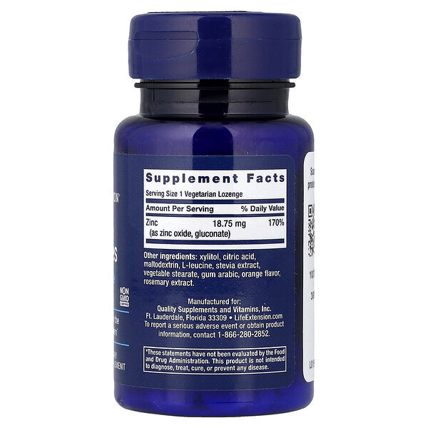 Life Extension Zinc Pastili Sitrus Narıncı 60 Veqetarian Pastil 18.75 Mg