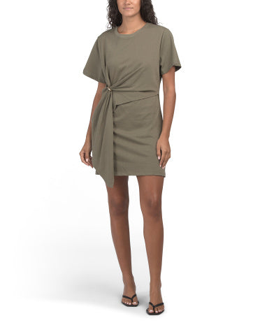RACHEL ZOE Drape Side Ruched Mini Dress