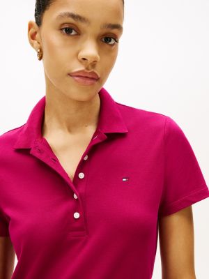 Tommy Hilfiger Classic Fit Uzadılmış Pambıq Polo Geyim, İtalyan Şarabı