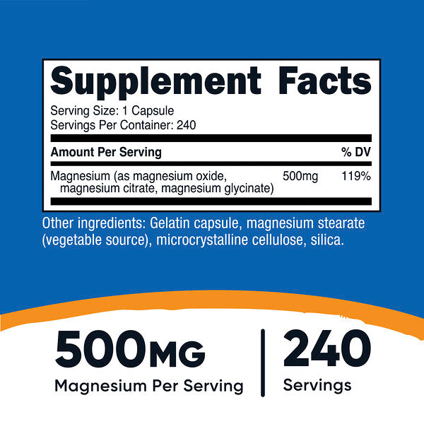 Nutricost Magnesium Complex 500mg 240 Kapsul