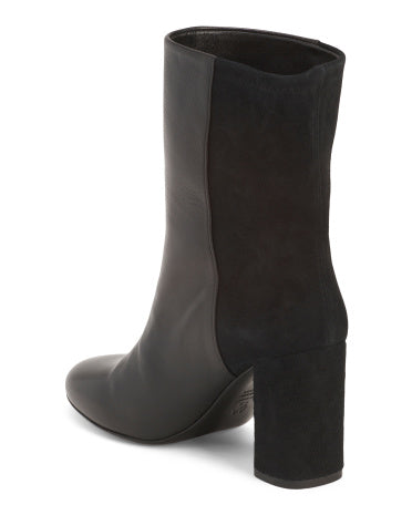 STUART WEITZMAN Made In Spain Dəri 5050 Strut Blok Topuqlu Çəkmə