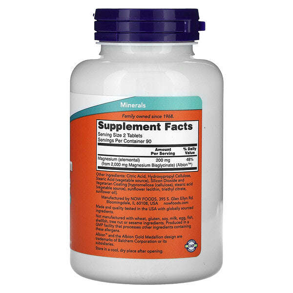 Now Foods Magnesium Glizinat 180 Tablet 100 Mg Hər Tablet YoxYox